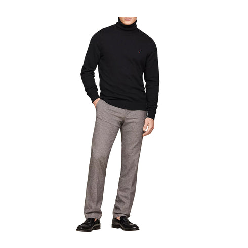 Tommy Hilfiger Pullover Maglia Uomo dolcevita a tinta unita Nero - Francavilla Moda